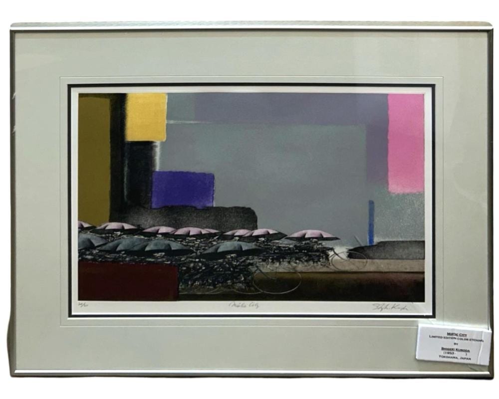 Shigeki Kuroda comparable auction result: signed shigeki kuroda mistic city etching