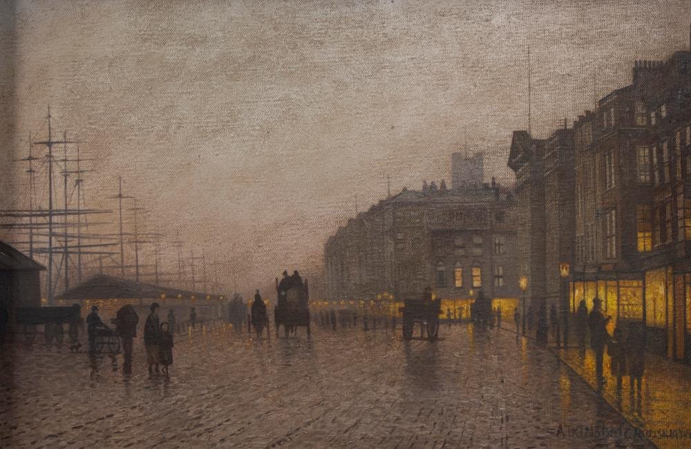 Atkinson Grimshaw comparable auction result: john atkinson grimshaw 1836 1893 attrib oil on canvas whitby at night signed