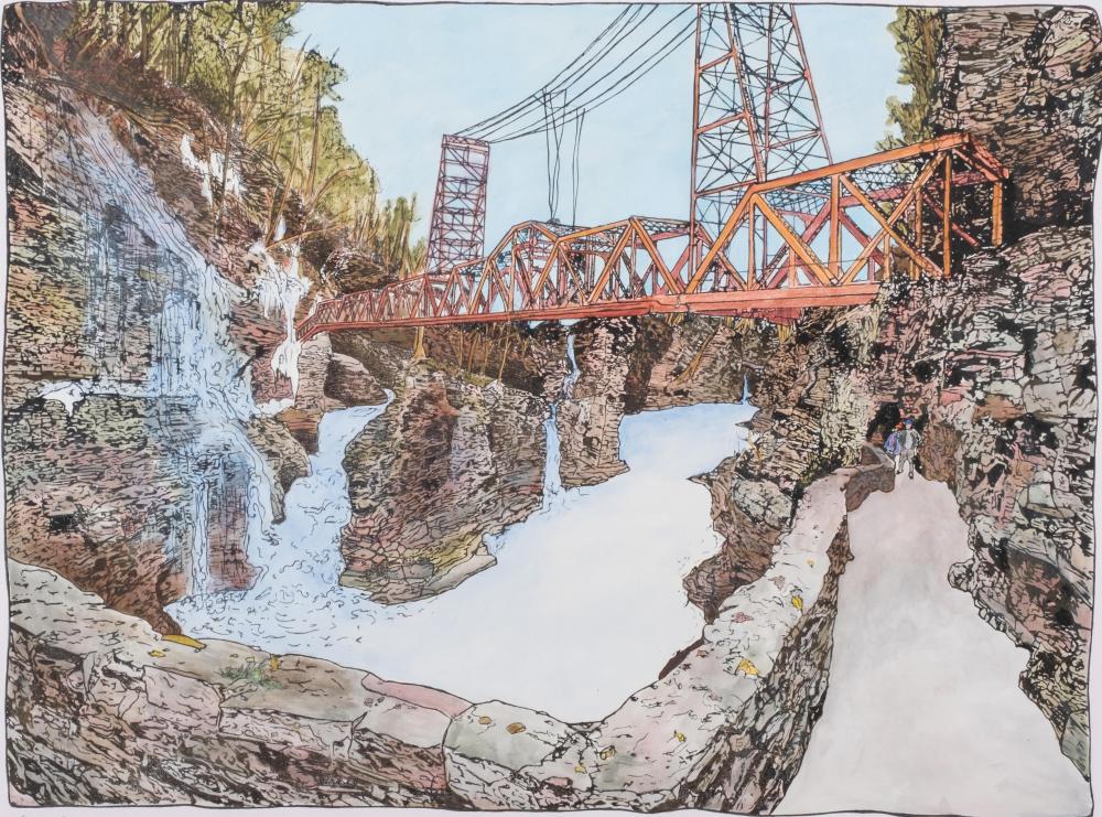 Emily Schmeichel, "The Bridge" Print/Painting sold by Collective Hudson, LLC, lot 136 — auction record photograph