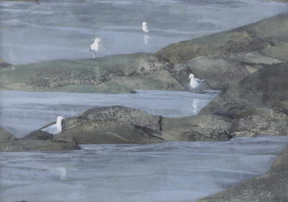 John W. McCoy comparable auction result: john w mccoy 1910 1989 sea gulls 14 1 8 x 20 in 35 9 x 50 8 cm
