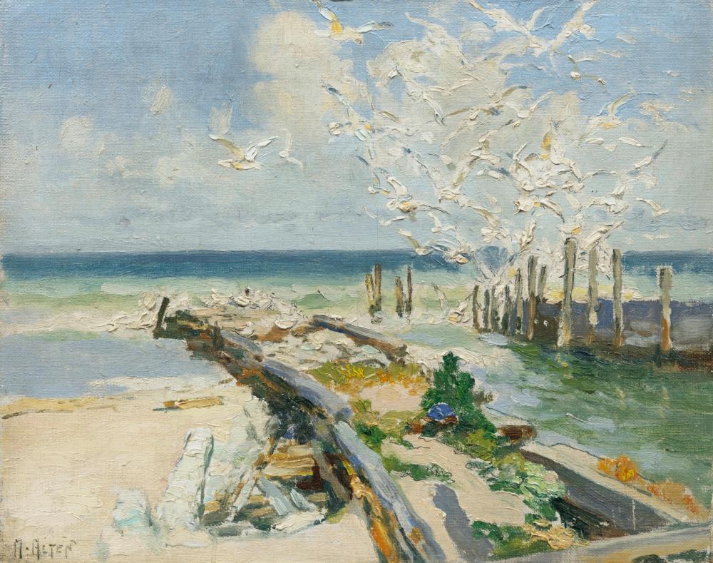 mathias joseph alten 1871 1938 gulls at leland 16 x 20 in 40 6 x 50 8 cm painted in 1936 · Bonhams · 2024-11-19 Mathias Joseph Alten comparable auction result: mathias joseph alten 1871 1938 gulls at leland 16 x 20 in 40 6 x 50 8 cm painted in 1936