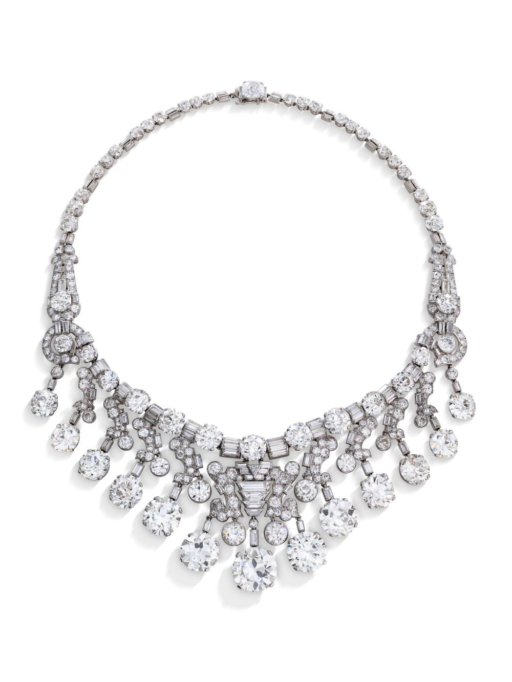 Extraordinary Cartier Art Deco Diamond Necklace comparable sale