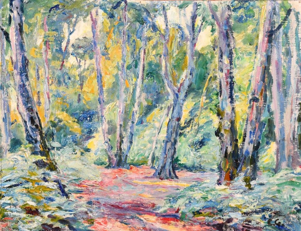 Charles Genge comparable auction result: charles genge 1874 1958 in the forest oil on canvas laid down signed with initials 9 5 x 11 75 24 x