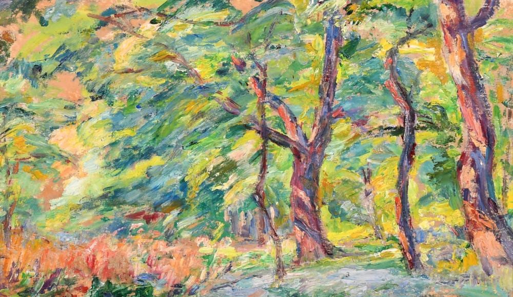 Charles Genge comparable auction result: charles genge 1874 1958 summer woodland oil on board 10 x 17 25 x 43cm