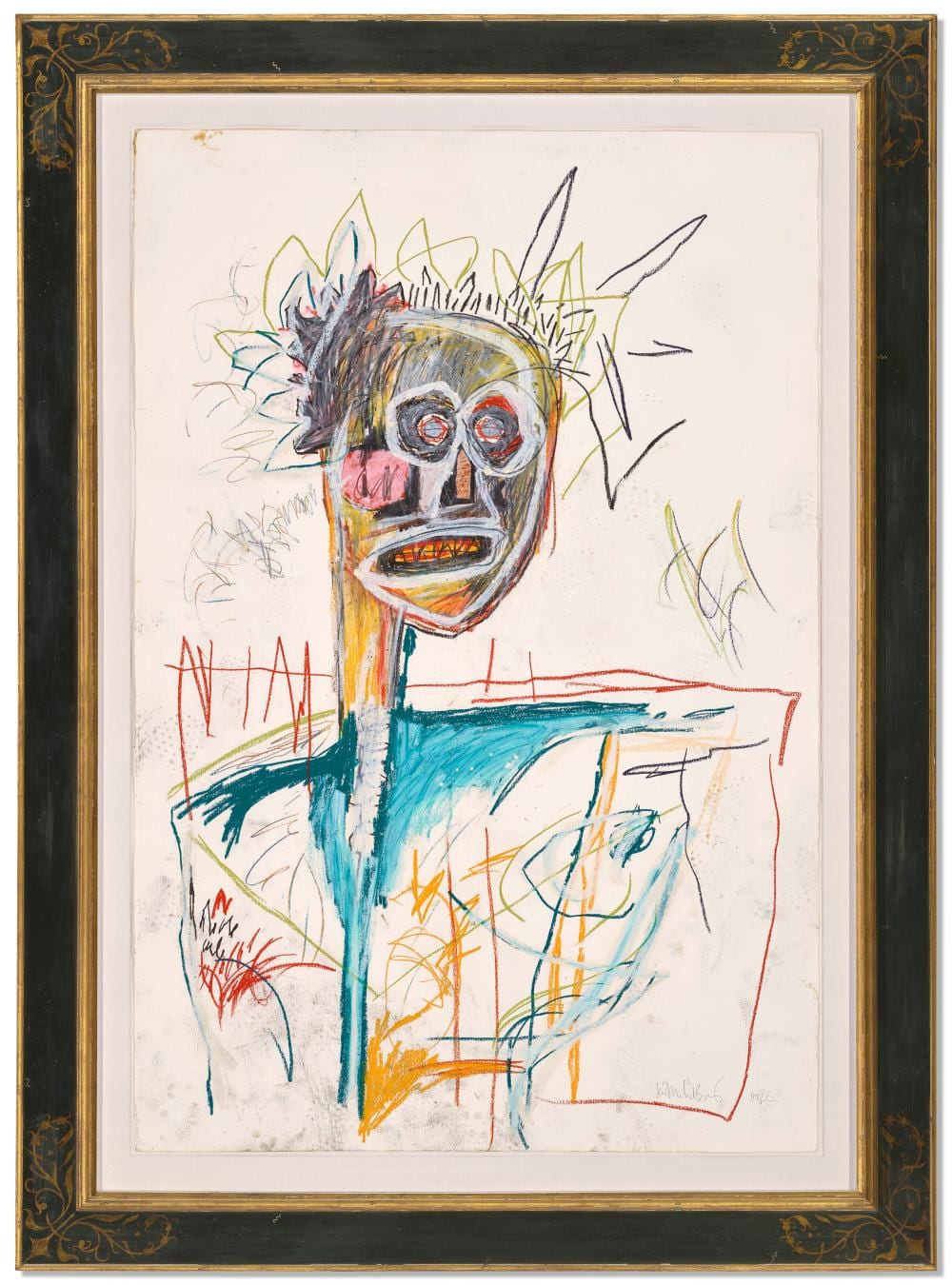 Jean-Michel Basquiat (1960-1988). Untitled. oilstick on paper 63 ½ x 44 in. comparable sale