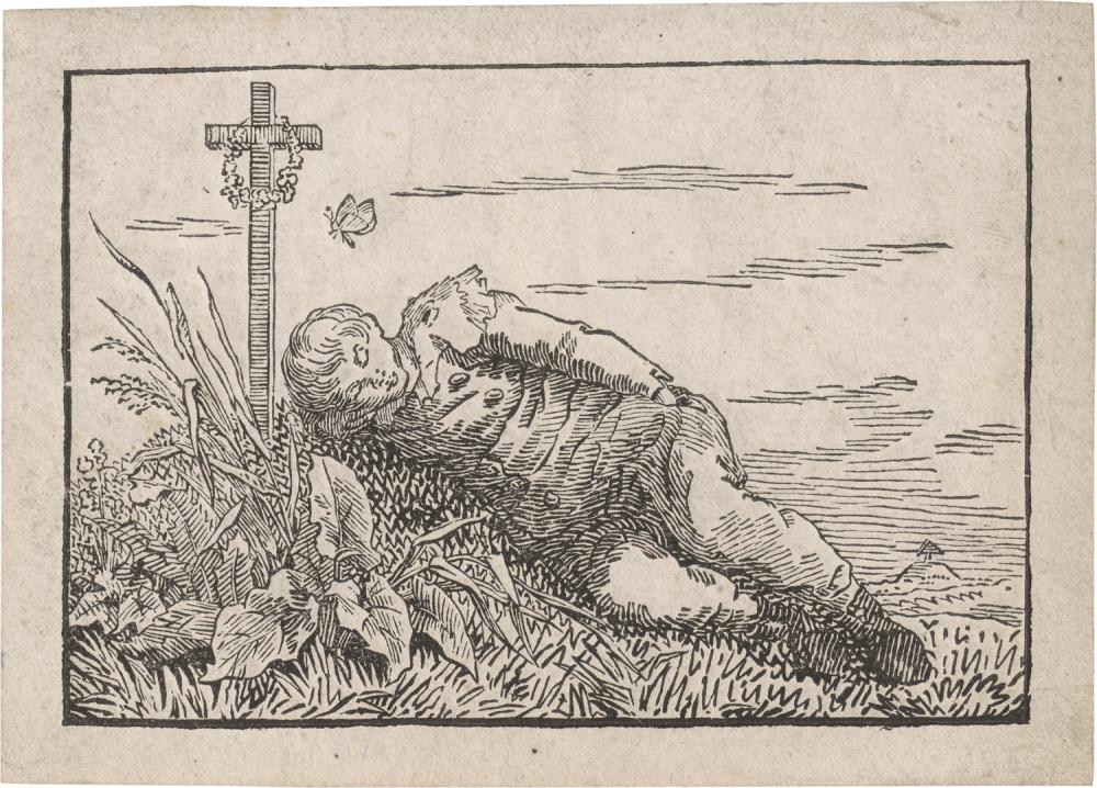 Friedrich von Amerling comparable auction result: friedrich caspar david knabe auf einem grab schlafend