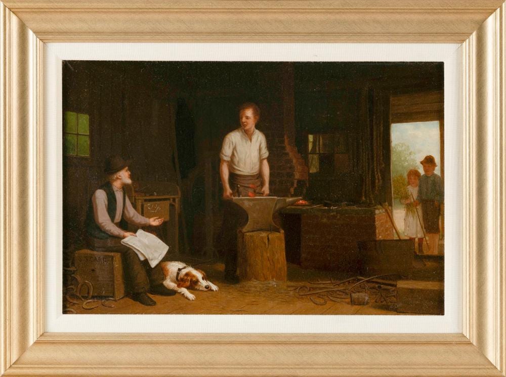 samuel s carr new york 1837 1908 the blacksmith s shop oil on canvas 12 x 18 framed 17 x 23 · Eldred's · 2024-11-22 Samuel S. Carr comparable auction result: samuel s carr new york 1837 1908 the blacksmith s shop oil on canvas 12 x 18 framed 17 x 23