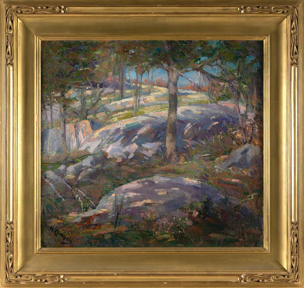 Maurice Compris comparable auction result: maurice compris massachusetts 1885 1939 summer landscape oil on canvas 24 x 26 framed 33 x 35