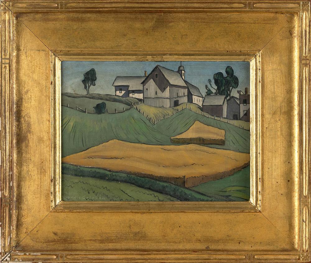 Francis Peabody Colburn comparable auction result: francis peabody colburn vermont 1909 1984 the village burlington vermont oil on board 9 x 12 framed 15 75 x 18 5
