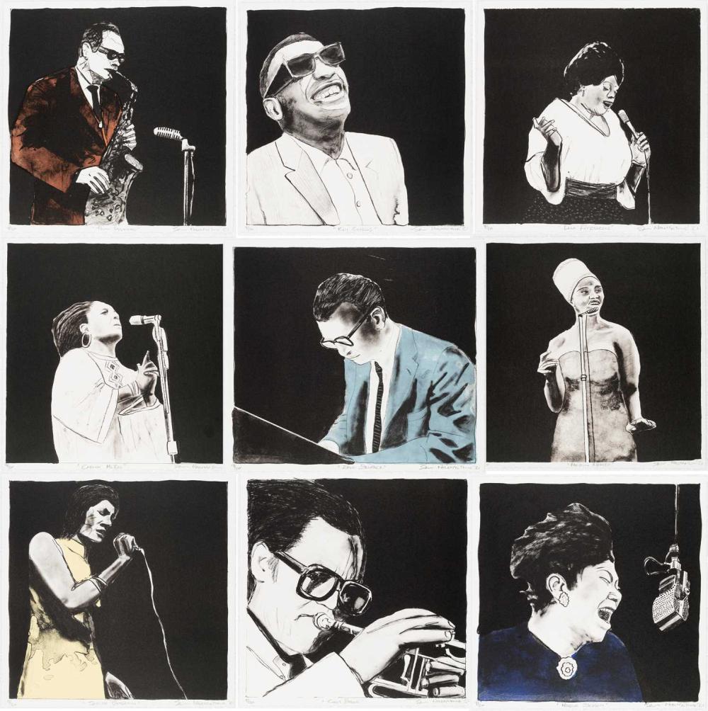 Sam Nhlengethwa comparable auction result: sam nhlengethwa south africa 1955 the jazz legends
