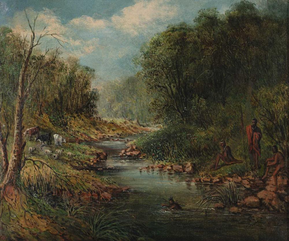 Frederick Timpston I'ons comparable auction result: frederick timpson i ons united kingdom 1802 1887 xhosas bathing in a river