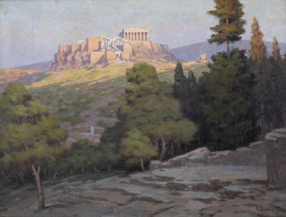 Konstantinos Romanidis comparable auction result: constantinos romanidis 1884 1972 vue de l acropole ath nes