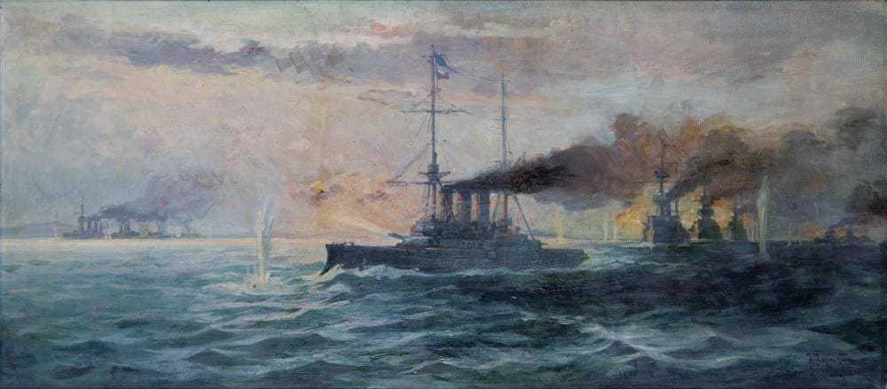 Loukas Geralis comparable auction result: loucas geralis 1875 1958 la bataille navale de elli
