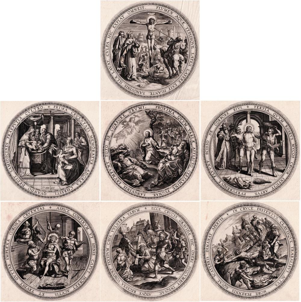 philippe galle passion of christ in seven tondi rrr · Old Master Print · 2024-12-12 Philipp Galle comparable auction result: philippe galle passion of christ in seven tondi rrr