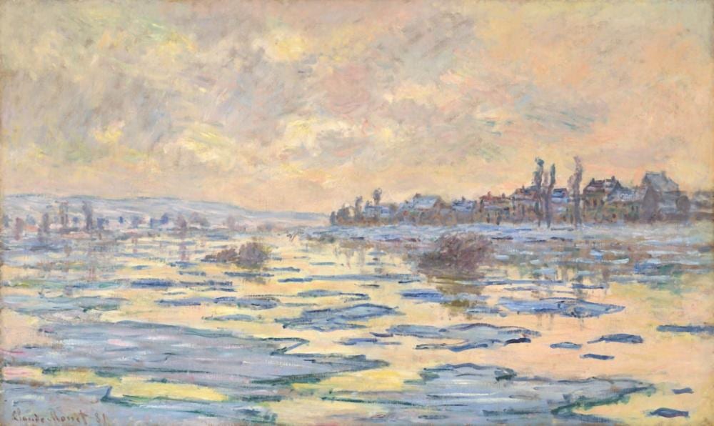 Claude Monet (1840-1926) - La Seine à Lavacourt, débâcle comparable sale