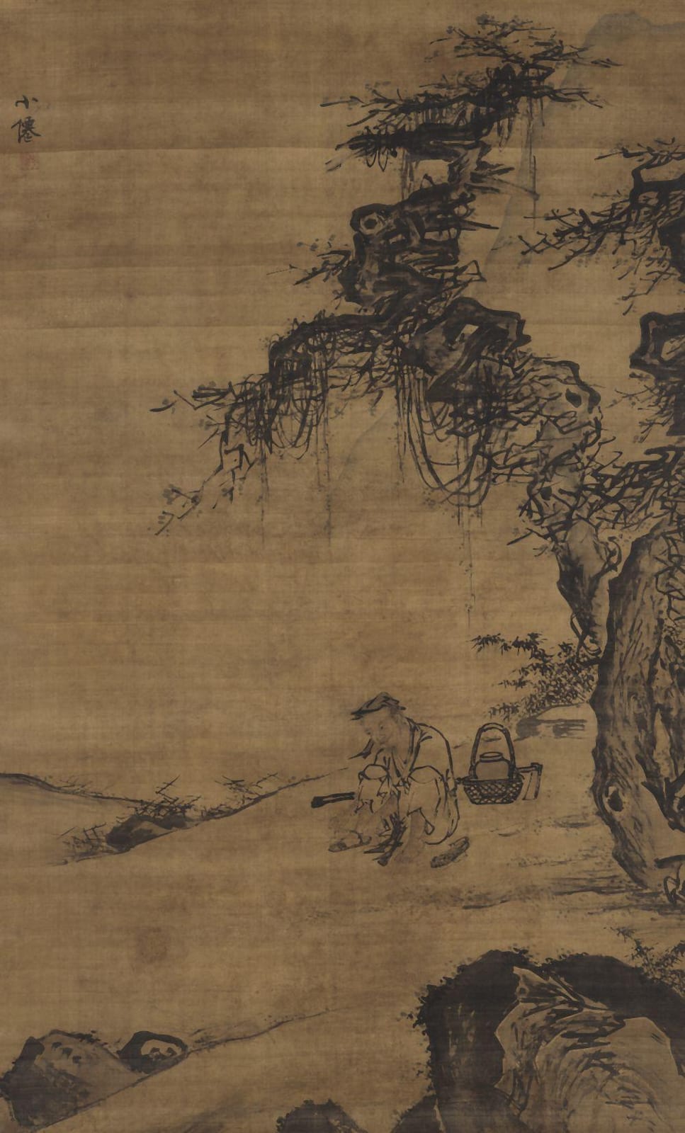 Wu Wei comparable auction result: wu wei 1459 1508 fixing shoe in the shade hanging scroll ink and light