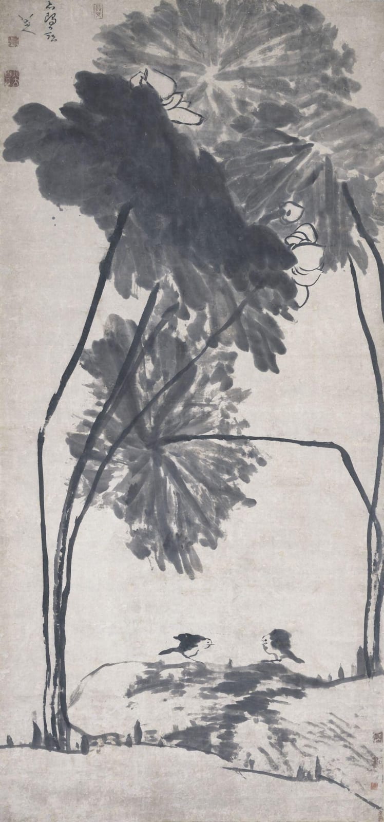 Bada Shanren (1626-1705). Lotus and Birds. Hanging scroll, ink on paper 166 comparable sale