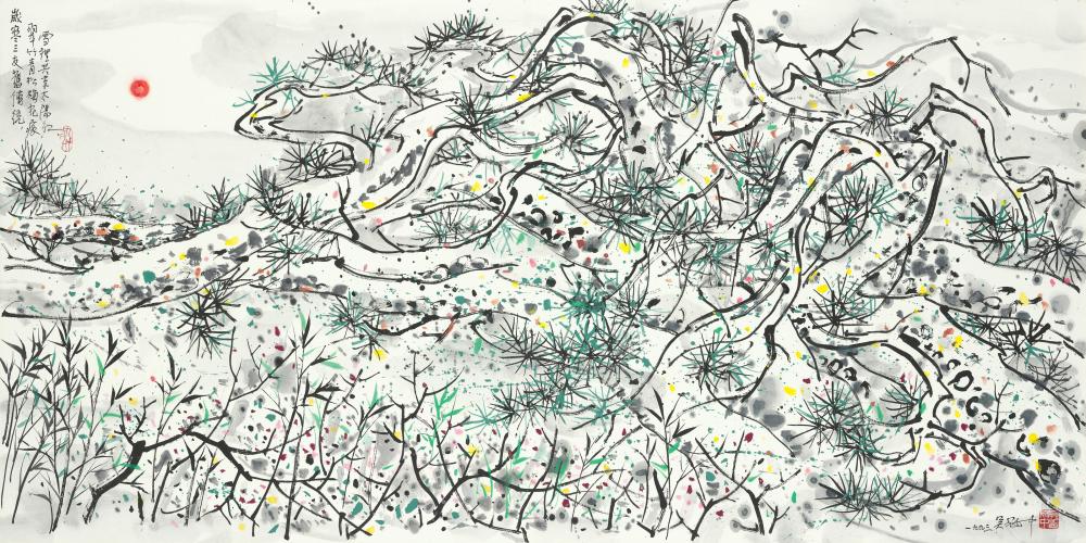 Wu Guanzhong (1919-2010). Three Friends in Company in Wintry Times. Scroll, comparable sale