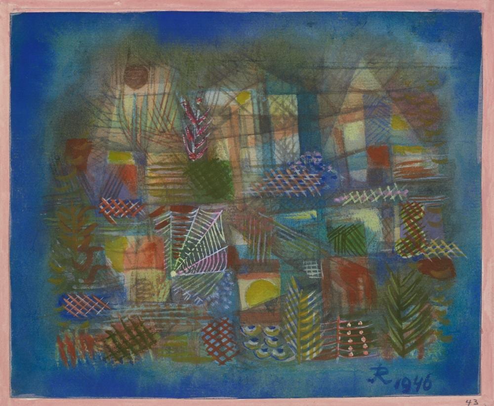 Hans Reichel comparable auction result: hans reichel 1892 1958 weisses spinnetz im garten blau um randet aquar