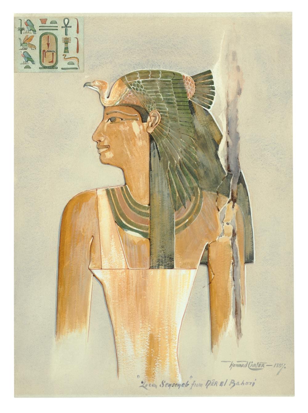 Howard Carter comparable auction result: howard carter british 1874 1939 portrait of hatshepsut s grandmother q