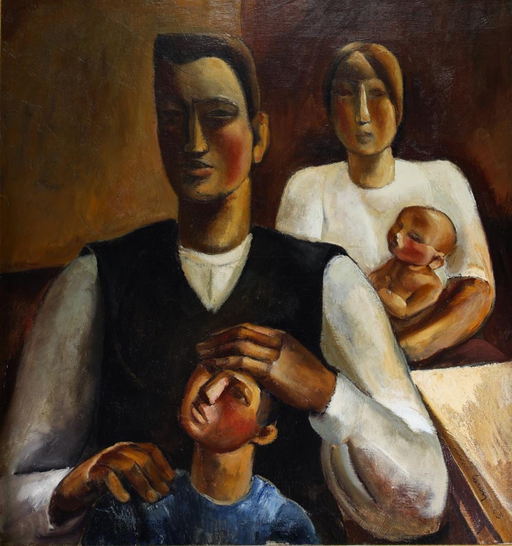 Marcel Caron comparable auction result: marcel caron 1890 1961 un dimanche apres midi large expressionist oil on canvas signed and dated 1925