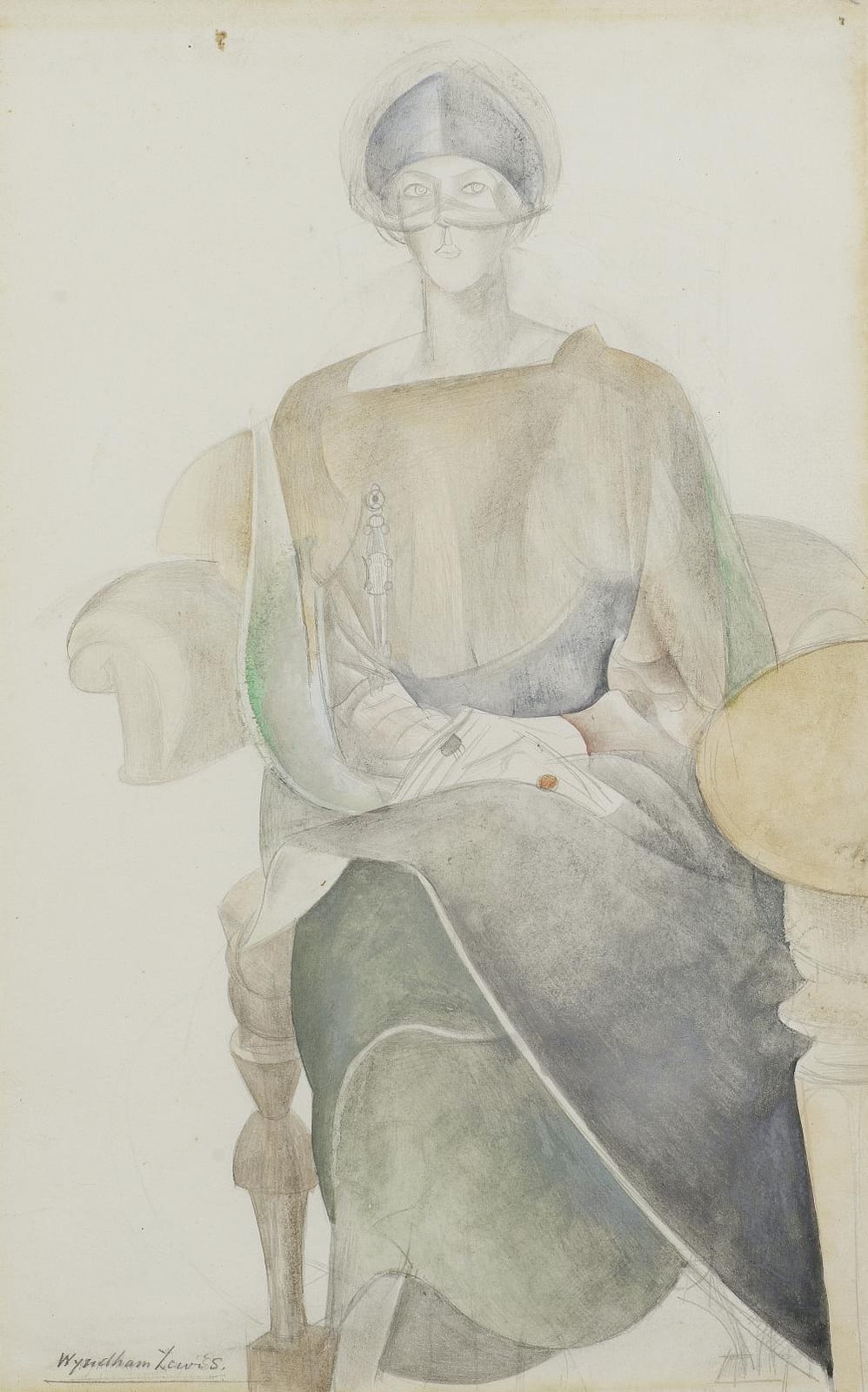 Wyndham Lewis comparable auction result: percy wyndham lewis british 1882 1957 seated lady 35 6 x 25 4 cm 14 x 10 in executed in 1923