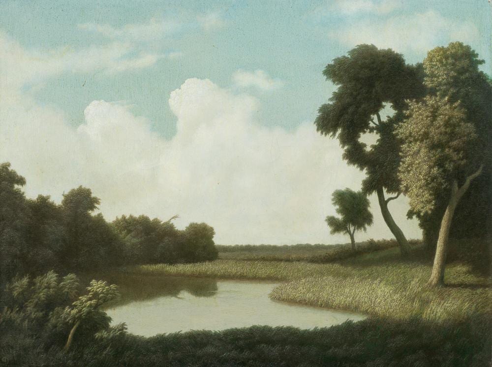 Algernon Newton comparable auction result: algernon newton british 1880 1968 the pool 45 7 x 61 cm 18 x 24 in painted in 1958