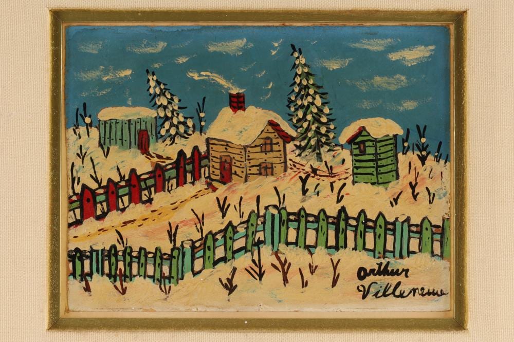 Arthur Villeneuve comparable auction result: arthur villeneuve painting little winter village