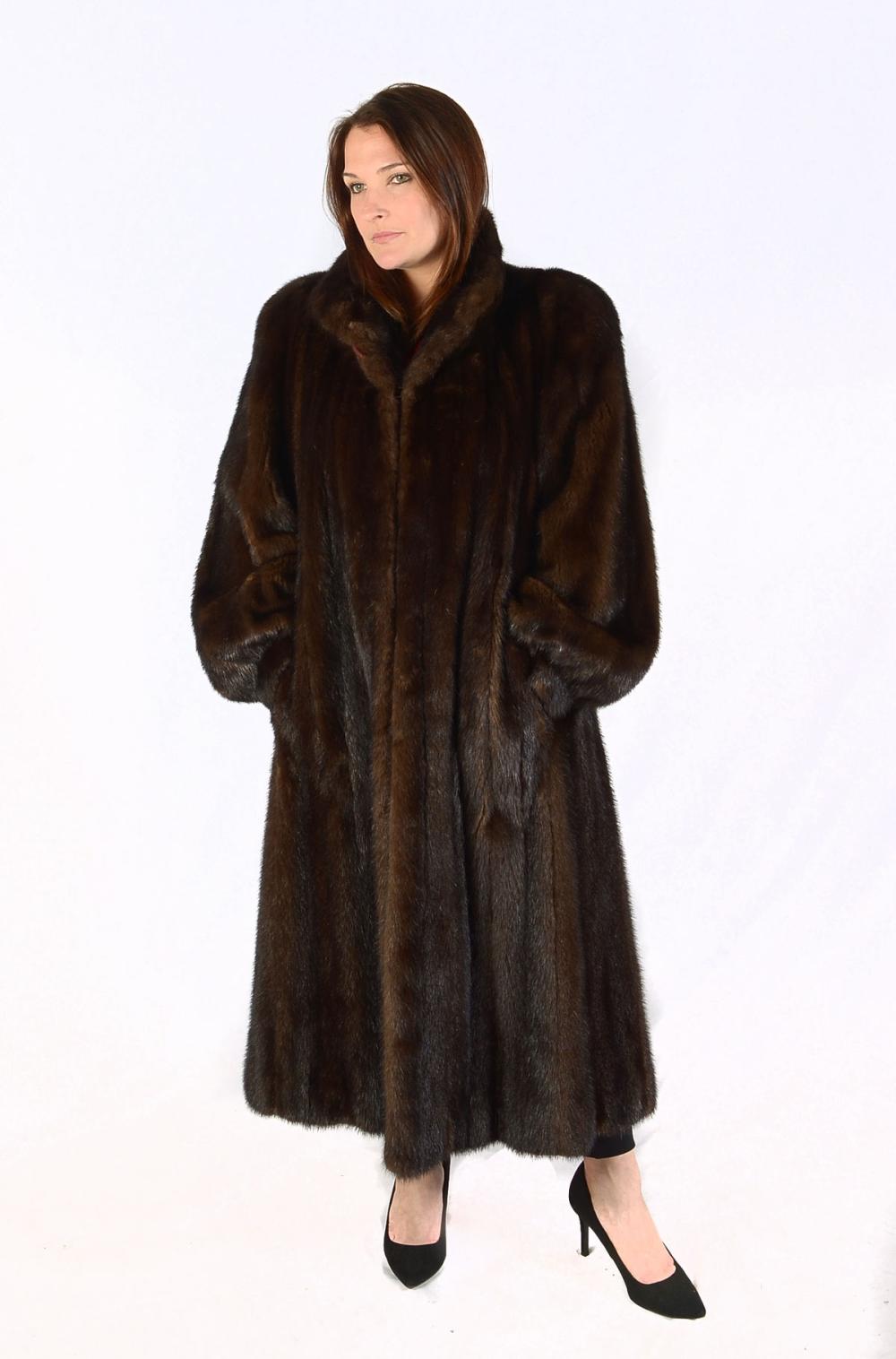 FULL-LENGTH MAHOGANY MINK COAT sold by Burchard Galleries Inc, lot 1105 — auction record photograph