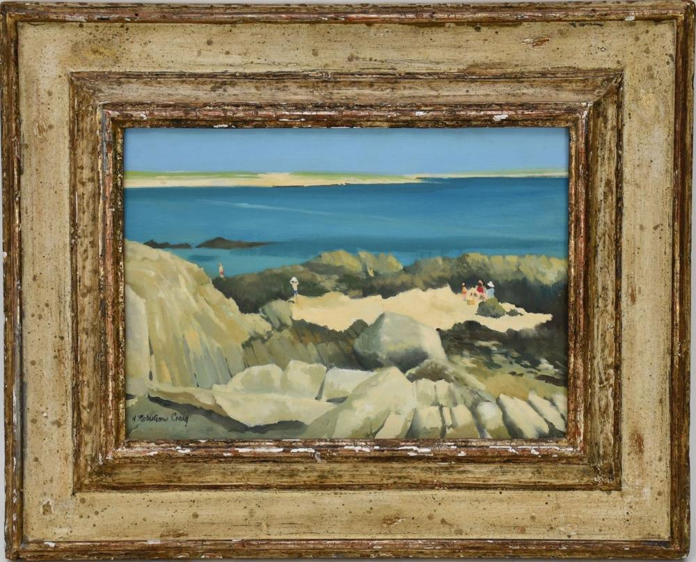 Henry Robertson Craig comparable auction result: henry robertson craig british 1916 1984 oil on board signed lower left summer shore guildhall galleries ltd 10 x 14 board 17 x 21 overall