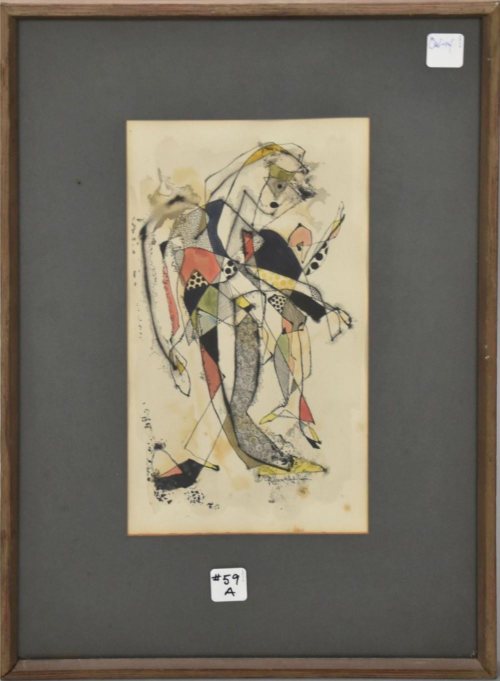 Malcolm Case comparable auction result: malcom edgar case american 1924 1984 mixed media on paper 12 1 2 x 7 1 2 sight 14 x 20 1 2 overall