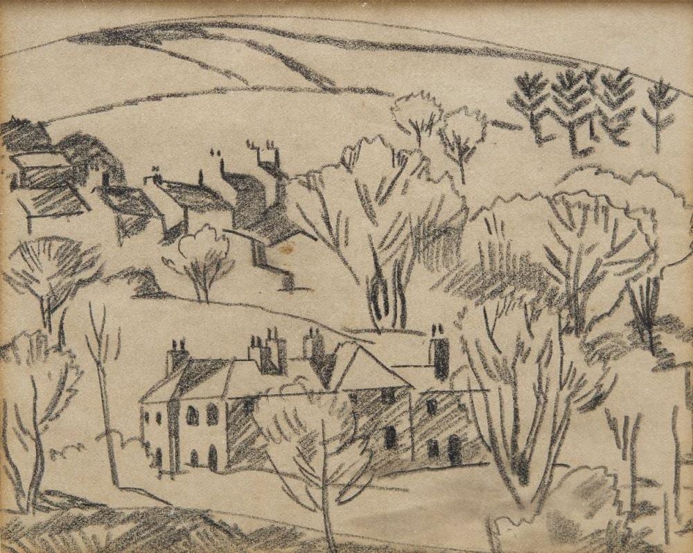 Anne Estelle Rice comparable auction result: anne estelle rice landscape farm c 1910