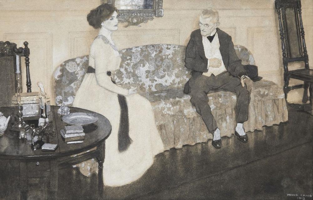 Frank Craig comparable auction result: frank craig the doctor s visit 1912