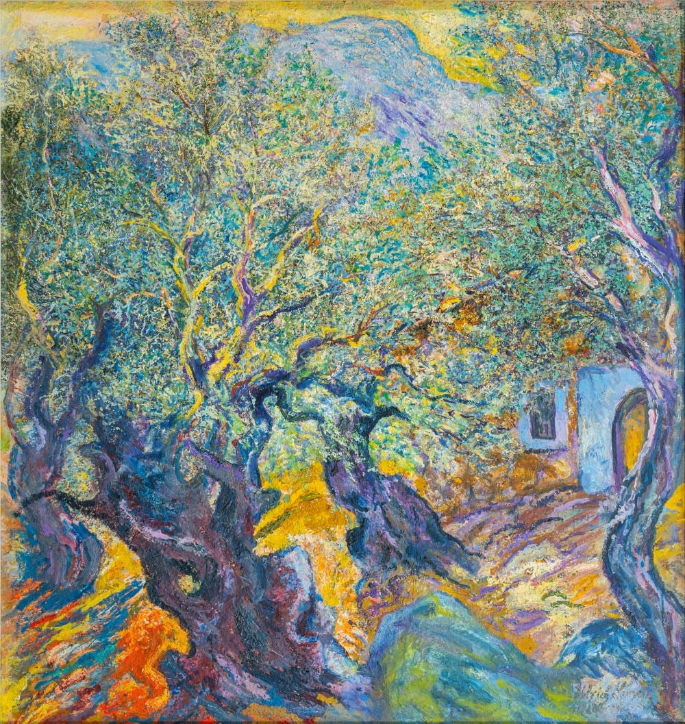 Ulric Leman comparable auction result: ulrich leman d sseldorf 1885 dei mallorca 1988 olive trees on mallorca