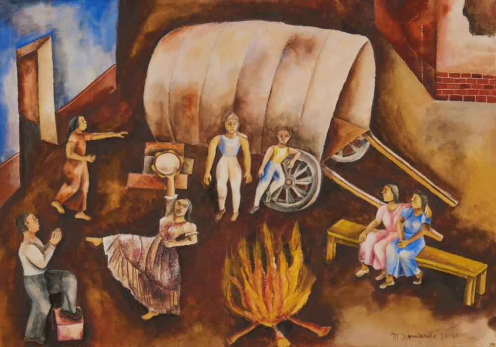 María Izquierdo comparable auction result: escena de circo con gitana
