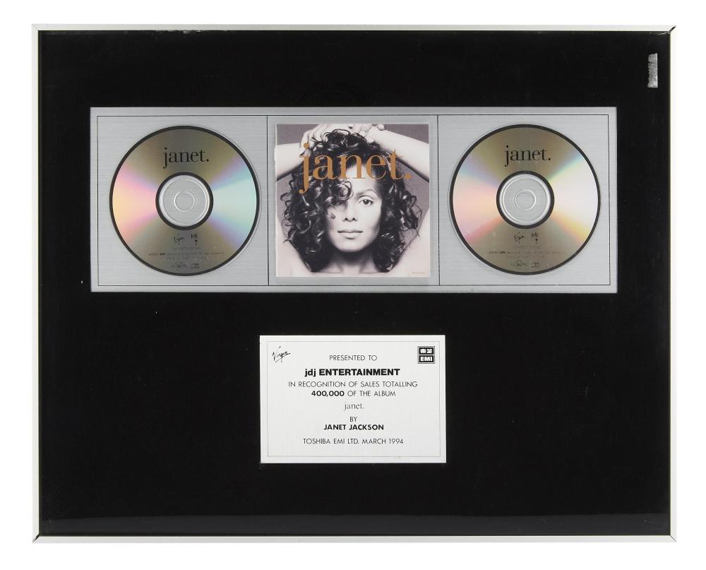 Janet Jackson | "janet" Japanese Record Award sold by Julien's Auctions, lot 728 — auction record photograph