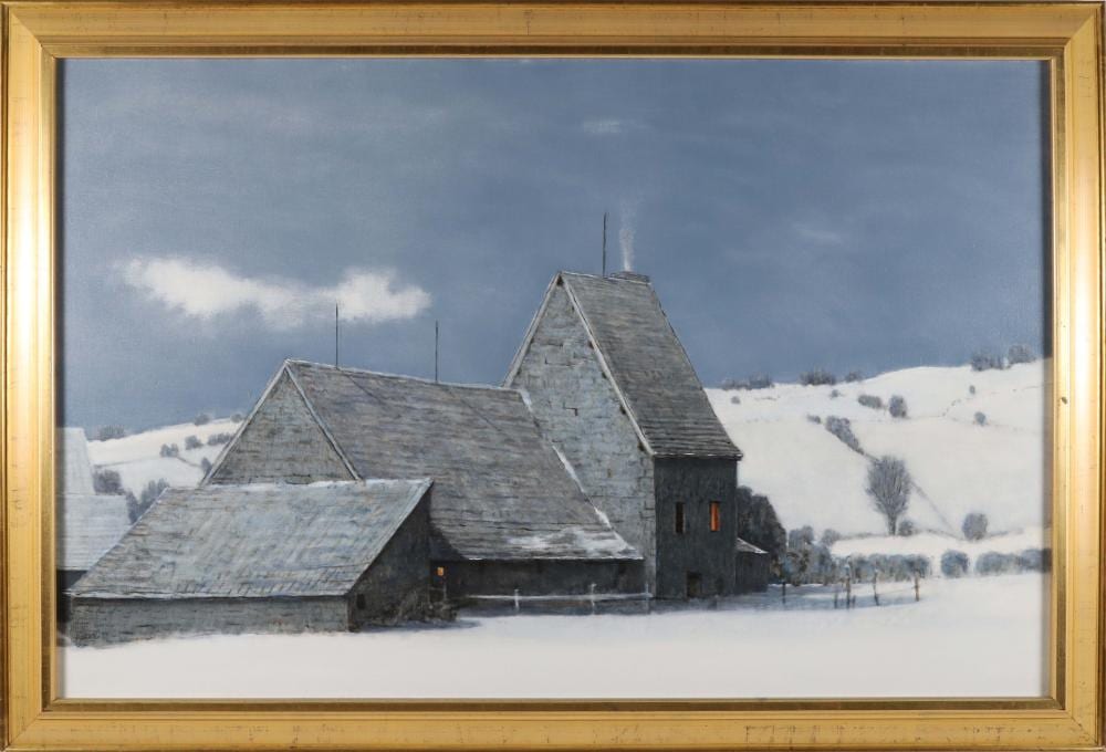 Don Jurney comparable auction result: donald jurney american b 1945 oil on canvas winter in the brionnais 1999