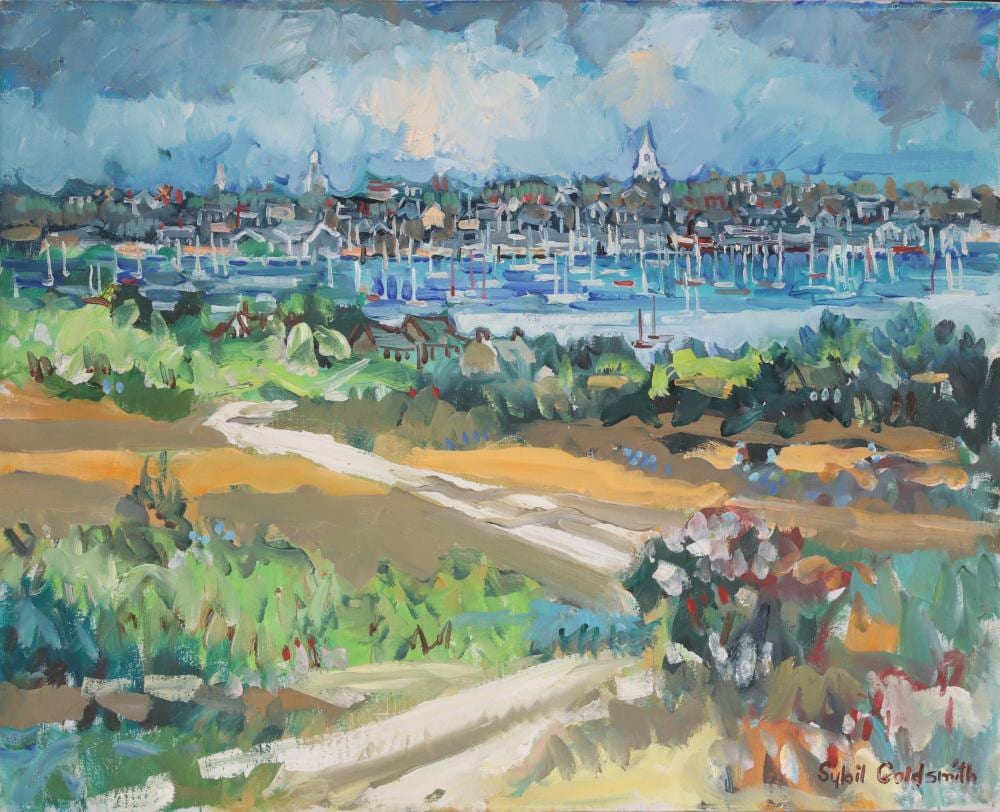 Sybil Goldsmith comparable auction result: sybil goldsmith oil on canvas nantucket skyline
