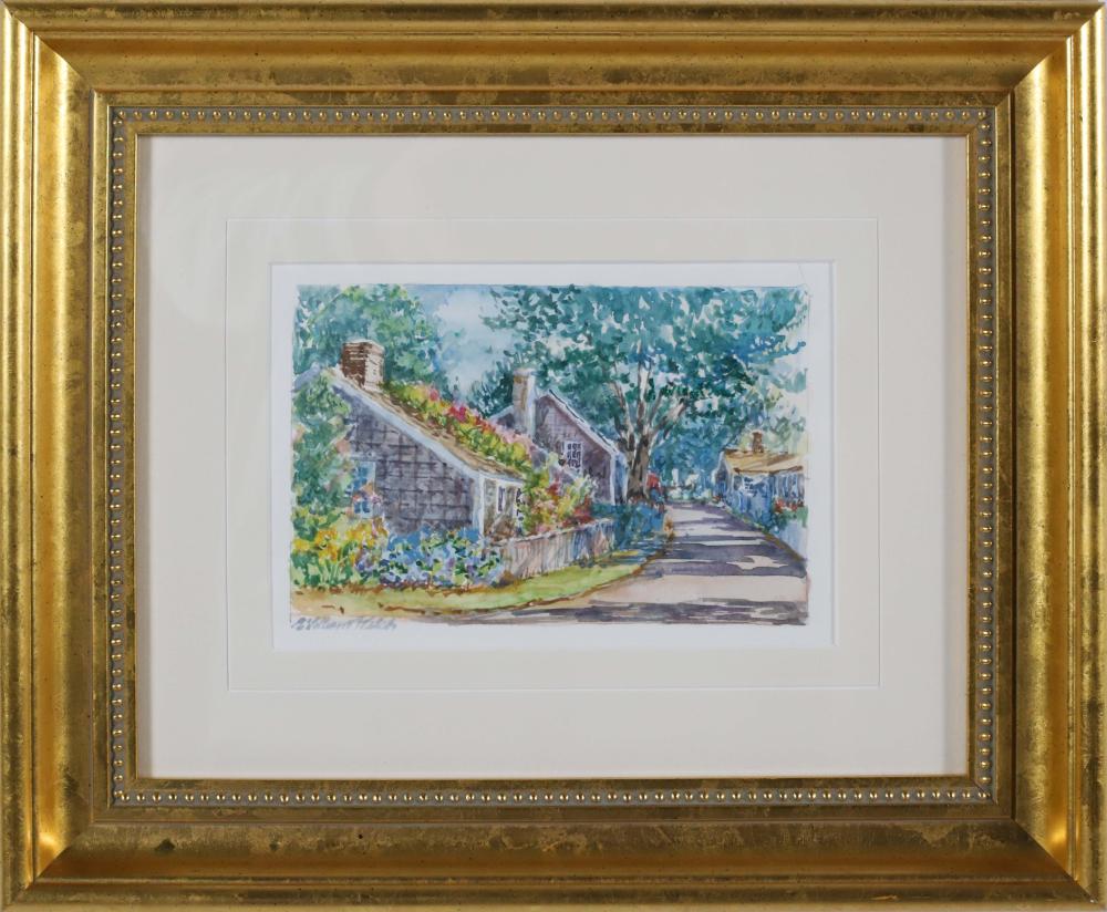 William Welch comparable auction result: william welch watercolor on paper pretty lane sconset