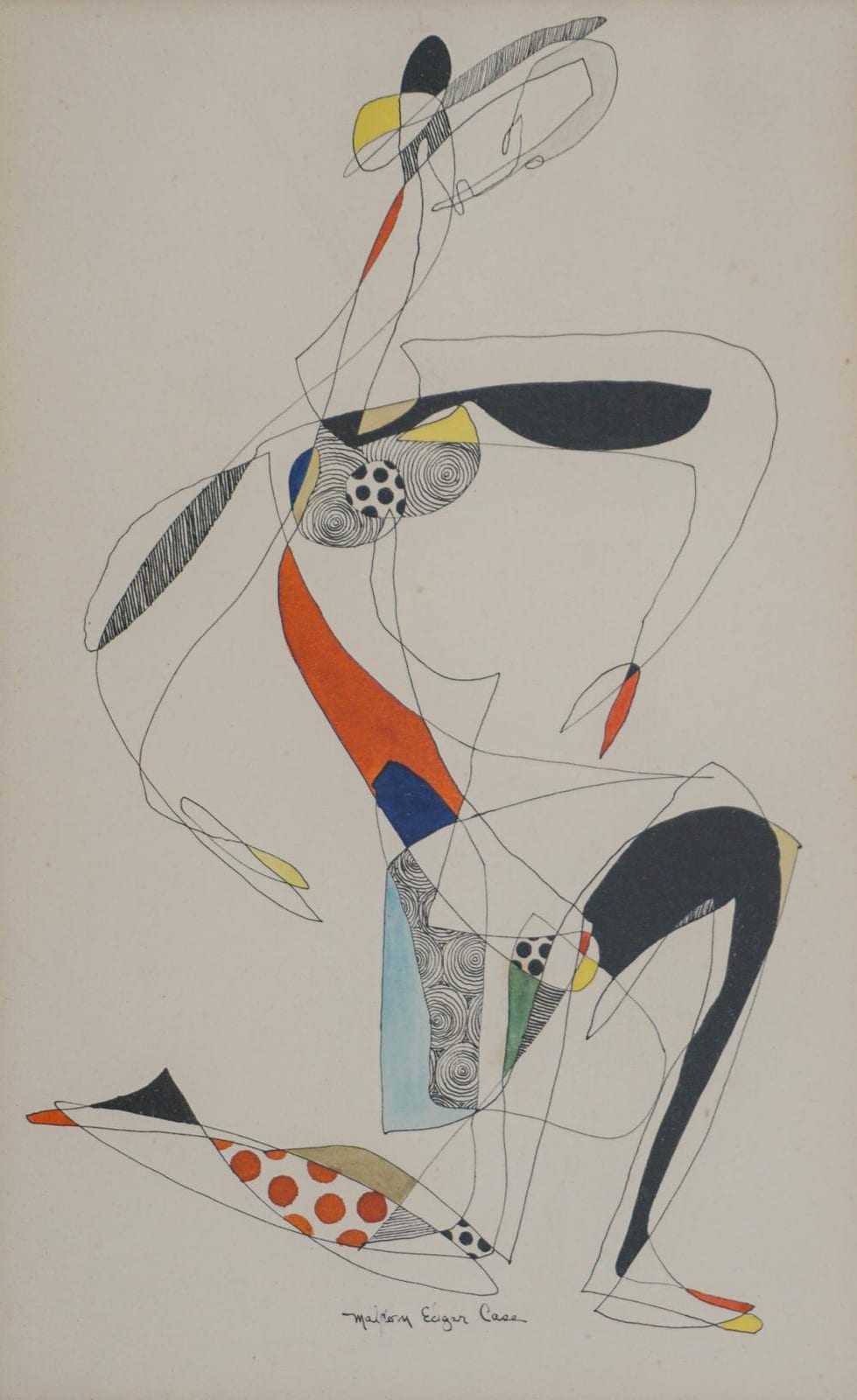 Malcolm Case comparable auction result: malcom edgar case american 1924 1884 abstract figure watercolor and ink on paper framed 20 3 4 x 17 3 4 in 52 7 x 45 1 cm