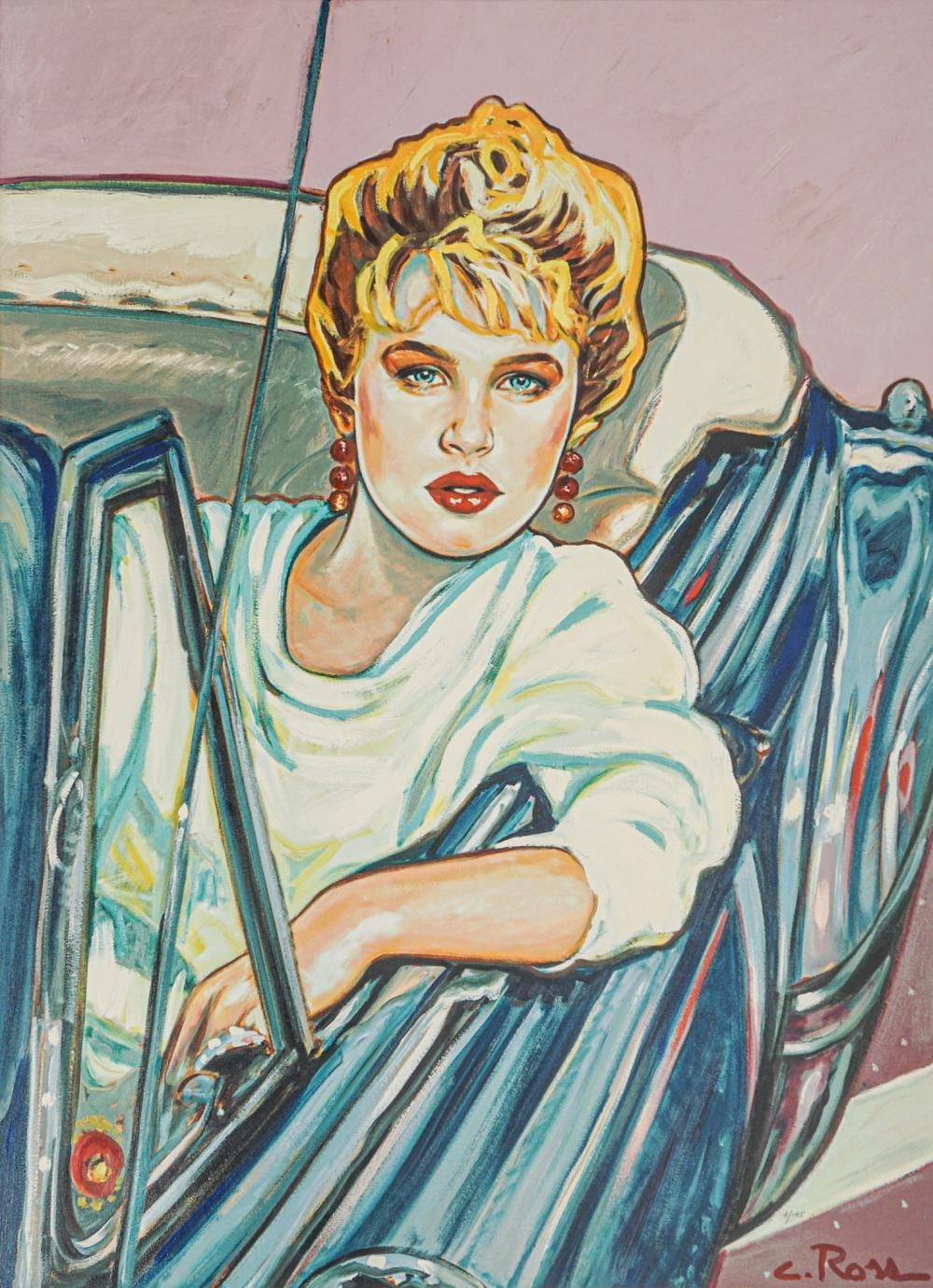 Colleen Ross comparable auction result: colleen ross american b 1943 portrait of a woman lithograph in color signed and numbered 4 145 frame 40 1 2 x 31 in 102 9 x 78 7 cm