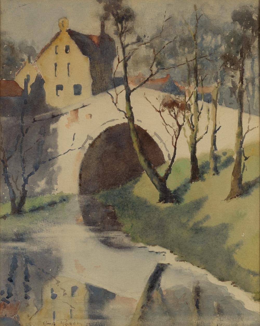 elma roach 1897 1942 bridge in bruges 1925 · Gibson's · 2024-11-26 Elma Roach comparable auction result: elma roach 1897 1942 bridge in bruges 1925