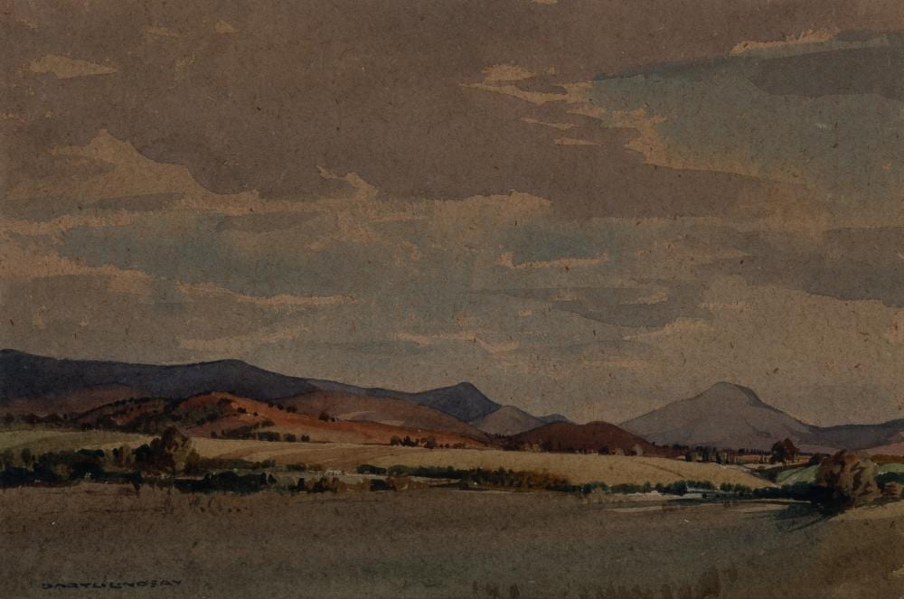 Daryl Lindsay comparable auction result: daryl lindsay 1890 1976 landscape mowbray tasmania
