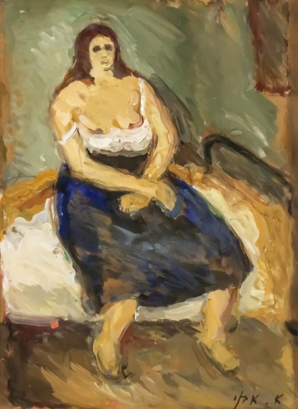 Aharon Avni comparable auction result: aharon avni 1906 1951 woman oil on canvas