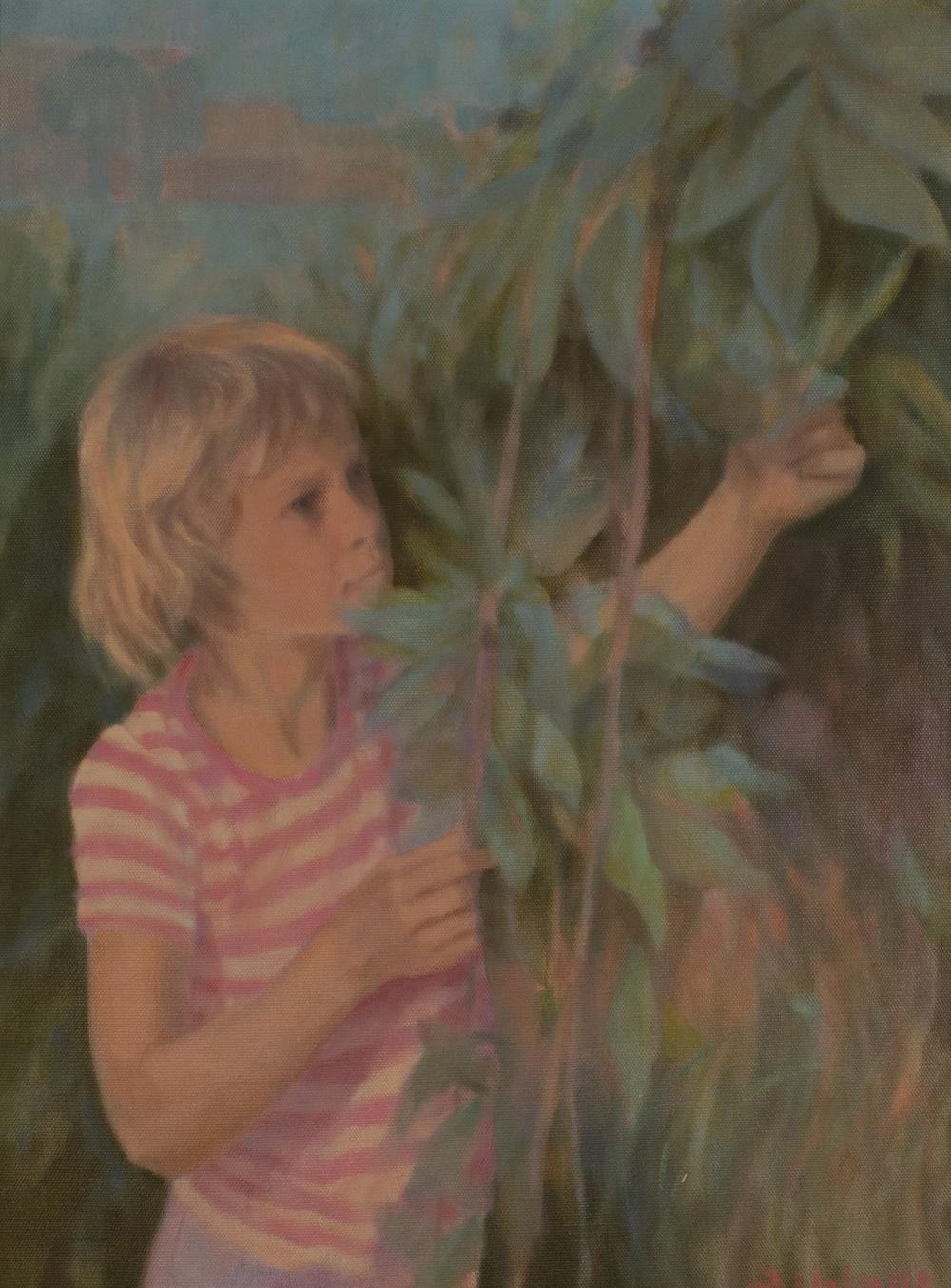 Hans Kitslaar comparable auction result: hans kitslaar 1944 oil on canvas girl among plants signed
