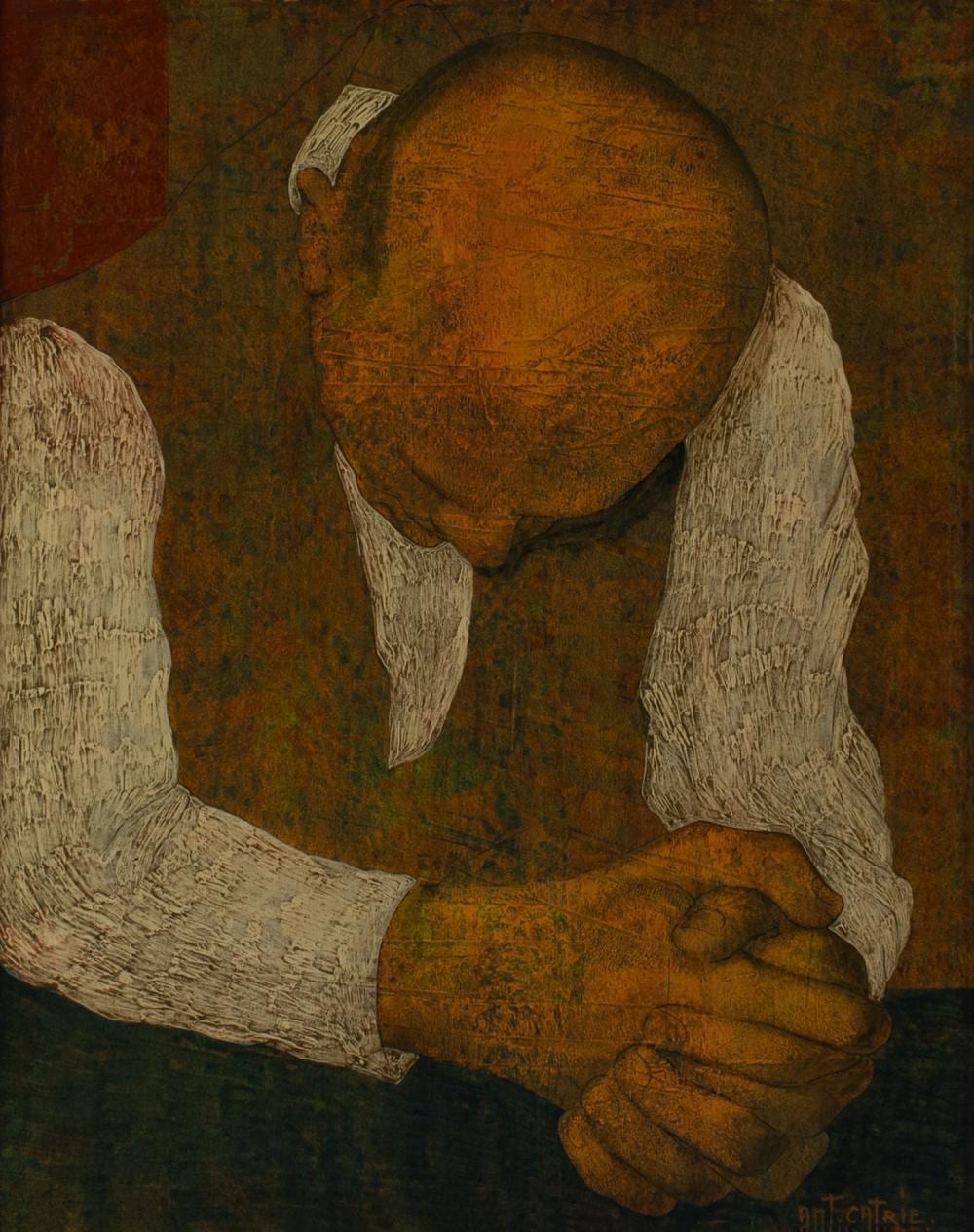 Antoon Catrie comparable auction result: antoon catrie 1924 1977 tempera on panel farmer signed