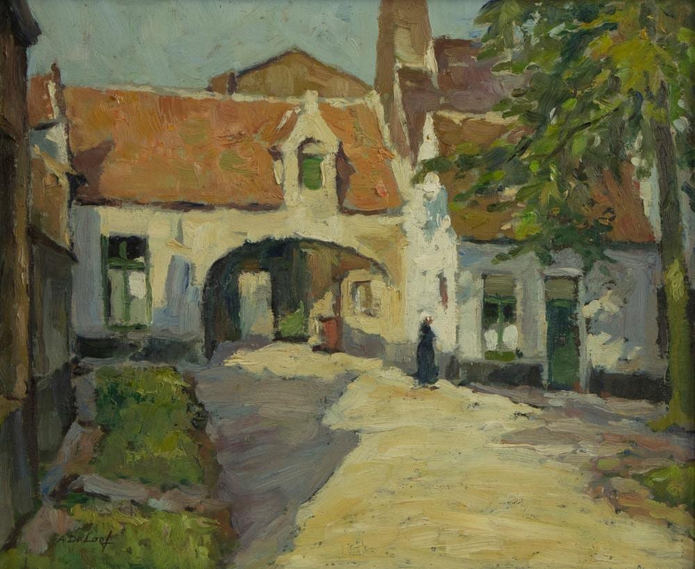 aurel de loof 1901 1982 oil on board entrance to beguinage in bruges signed · Maison Jules Veilinghuis · 2024-11-23 Aurel De Loof comparable auction result: aurel de loof 1901 1982 oil on board entrance to beguinage in bruges signed