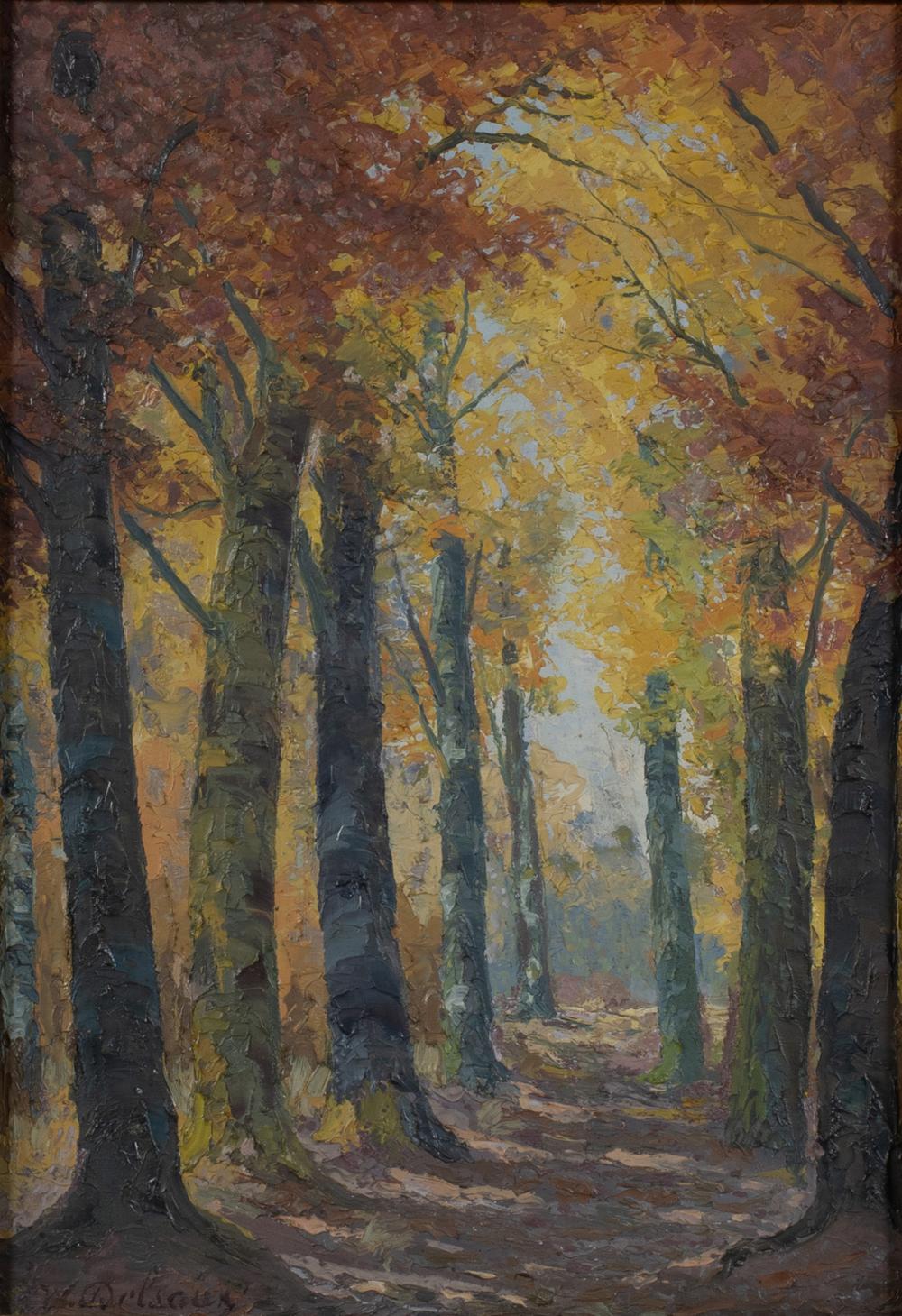 Willem Delsaux comparable auction result: willem delsaux 1862 1945 oil on canvas forest road signed