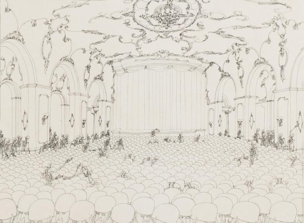 Hans Georg Rauch comparable auction result: hans georg rauch 1939 1993 pen drawing theatre signed