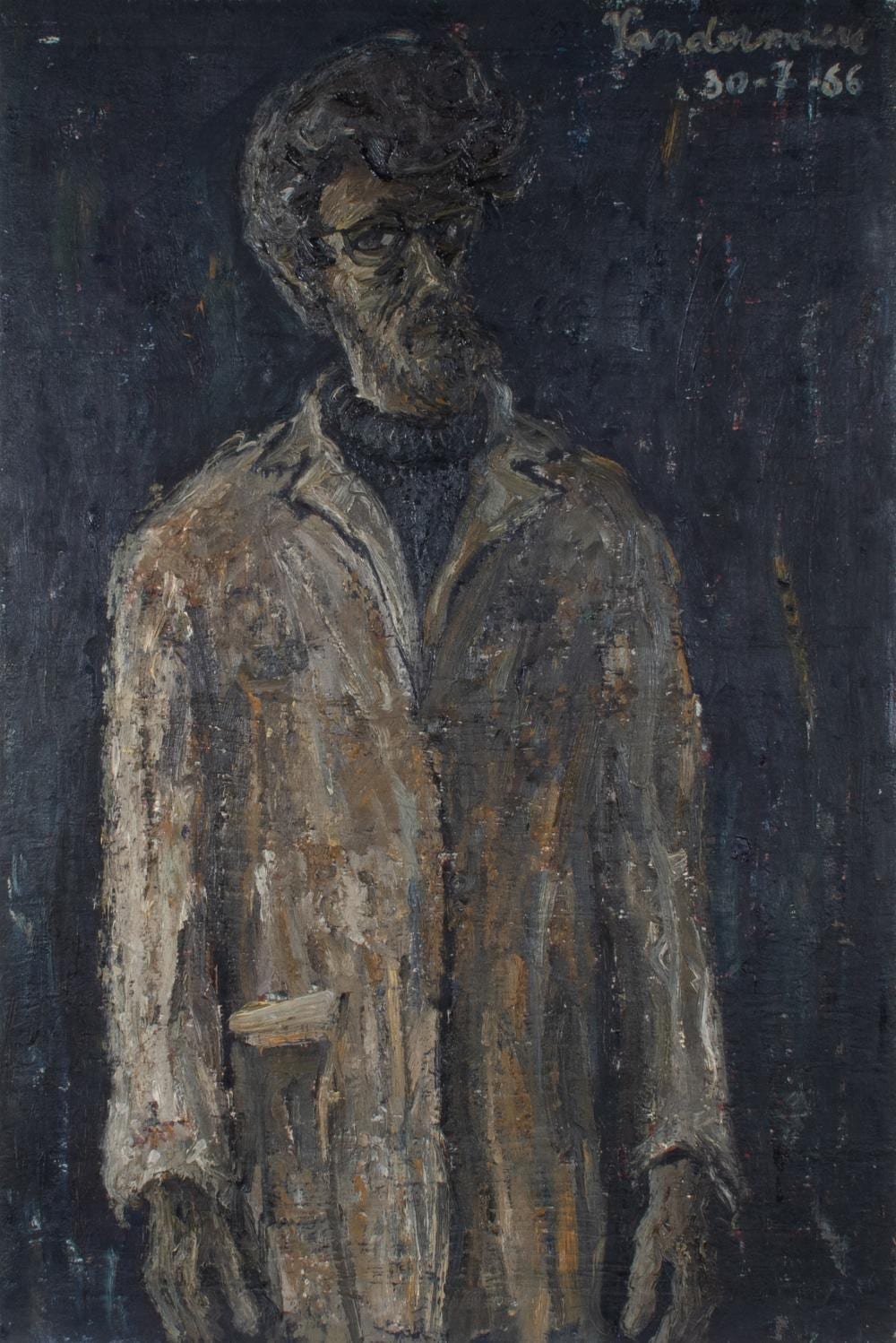 Henri Vandermoere comparable auction result: henri vandermoere 1939 oil on canvas self portrait signed and dated 66